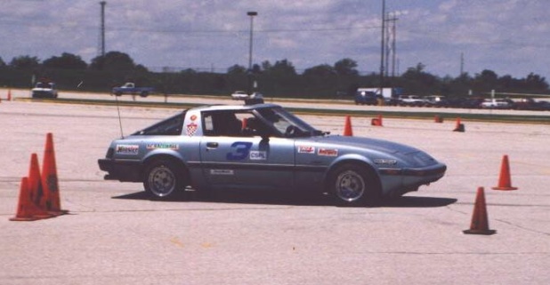 Chelsea racing her RX-7, 1999